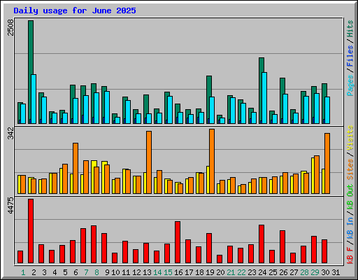 Daily usage for June 2025