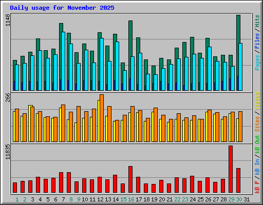 Daily usage for November 2025