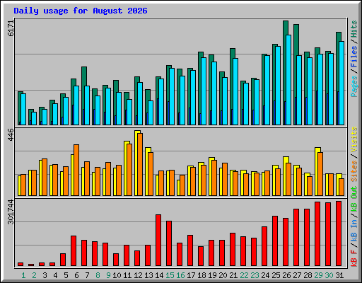 Daily usage for August 2026