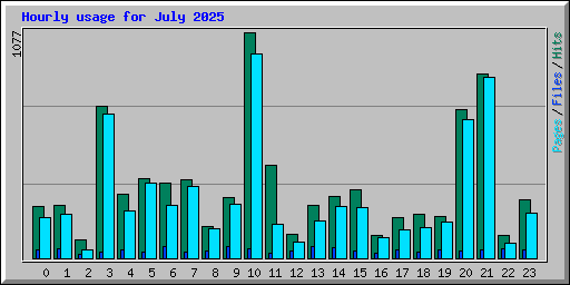 Hourly usage for July 2025