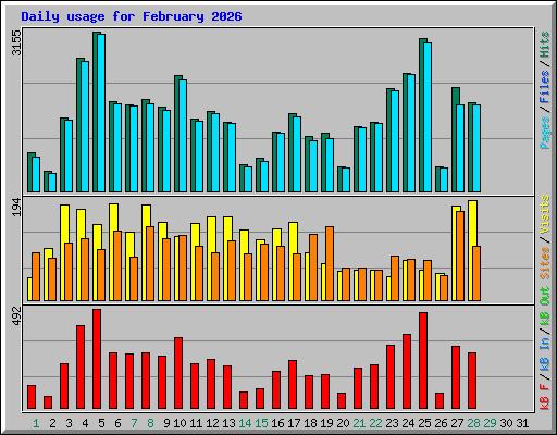 Daily usage for February 2026