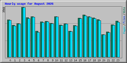 Hourly usage for August 2026